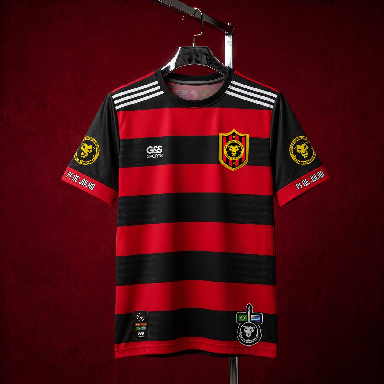 Camisa tradicional rubro-negra do 14 de Julho